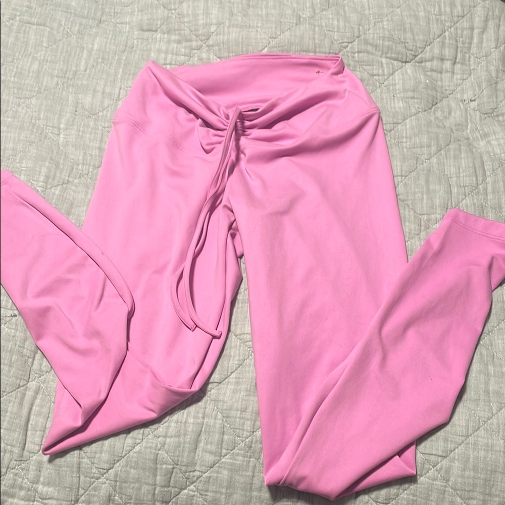 Pink Ruched Leggings